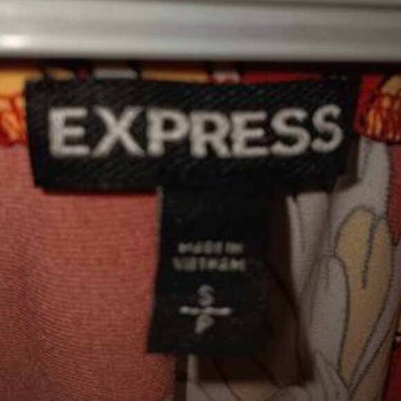 Express Orange Floral Bird V Neck Strappy Tank Size Small - Picture 7 of 11